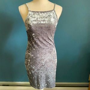Forever 21 Blue/Grey Crushed Velvet Dress Size M